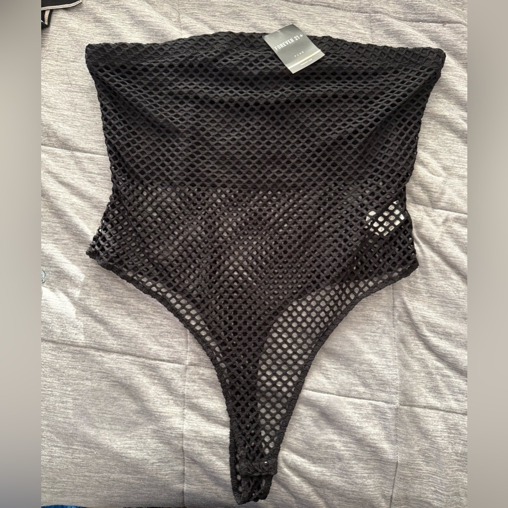 Forever 21 Black Mesh Bodysuit